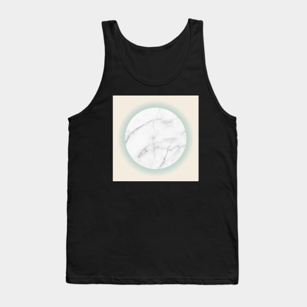 White Marble Circle Pastel Tank Top by fivemmPaper